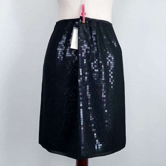 Ann Taylor Black Sequin Chiffon Overlay Mini Skirt NWT - Picture 6 of 8